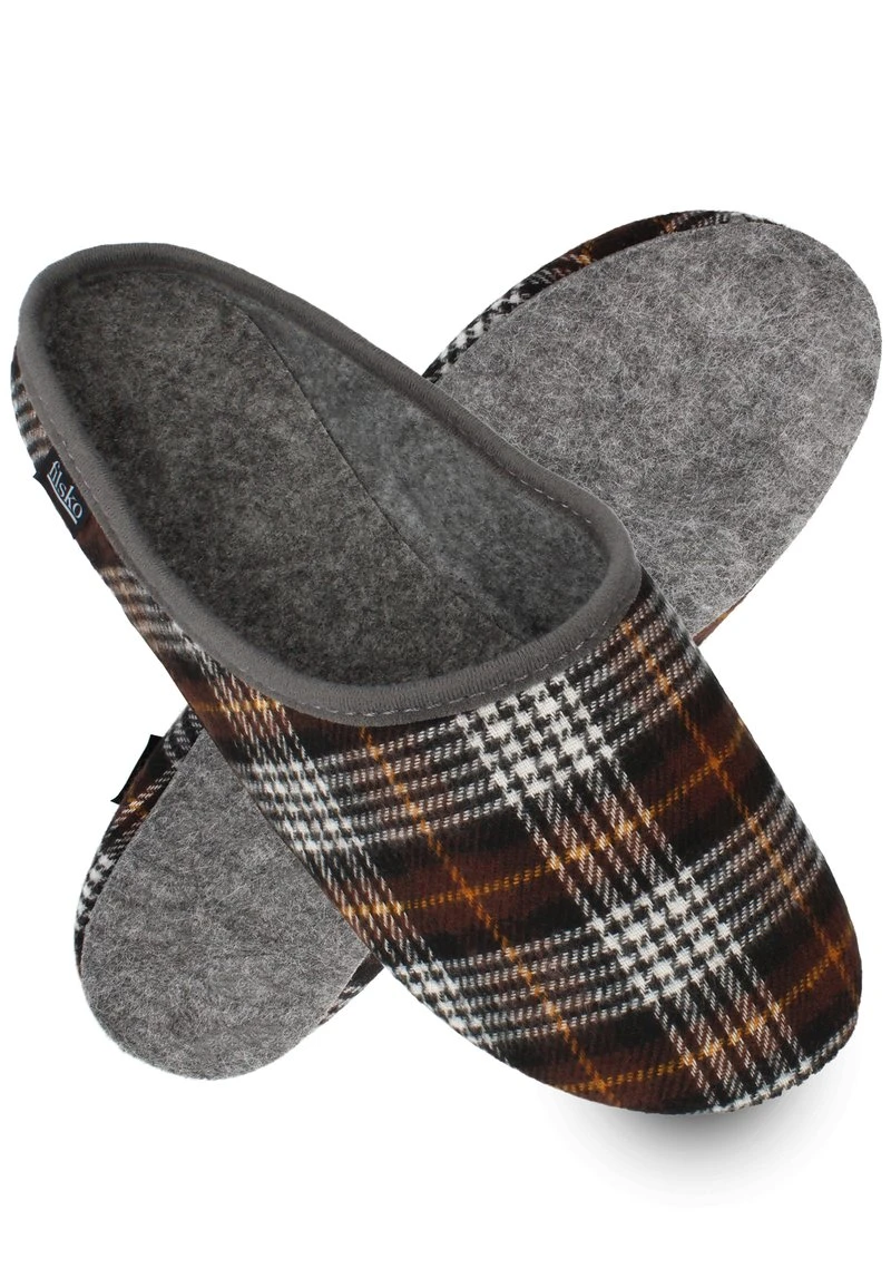 KLASSIKER - Hausschuh - Braun Kariert 6 KLASSIKER - Hausschuh - Braun Kariert – Bild 6