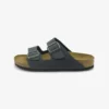 Birkenstock ARIZONA FIBBIE - Pantolette Flach - Basalt Blu