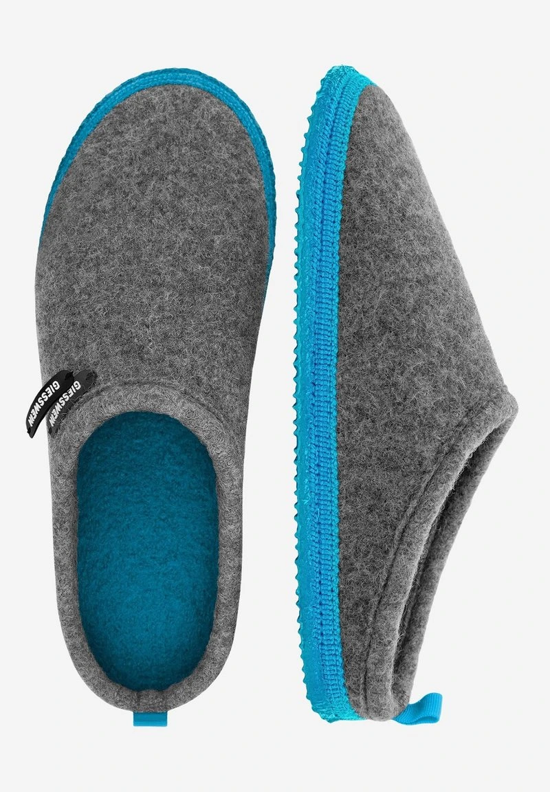 Giesswein WOOLPOPS - Hausschuh - Hellgrau Türkis 4 Giesswein WOOLPOPS - Hausschuh - Hellgrau Türkis – Bild 4