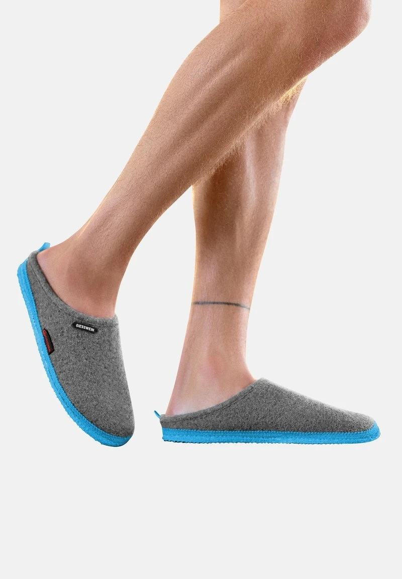 Giesswein WOOLPOPS - Hausschuh - Hellgrau Türkis 2 Giesswein WOOLPOPS - Hausschuh - Hellgrau Türkis – Bild 2