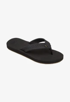 Quiksilver LEFT COASTA - Zehentrenner - Black/black/brown