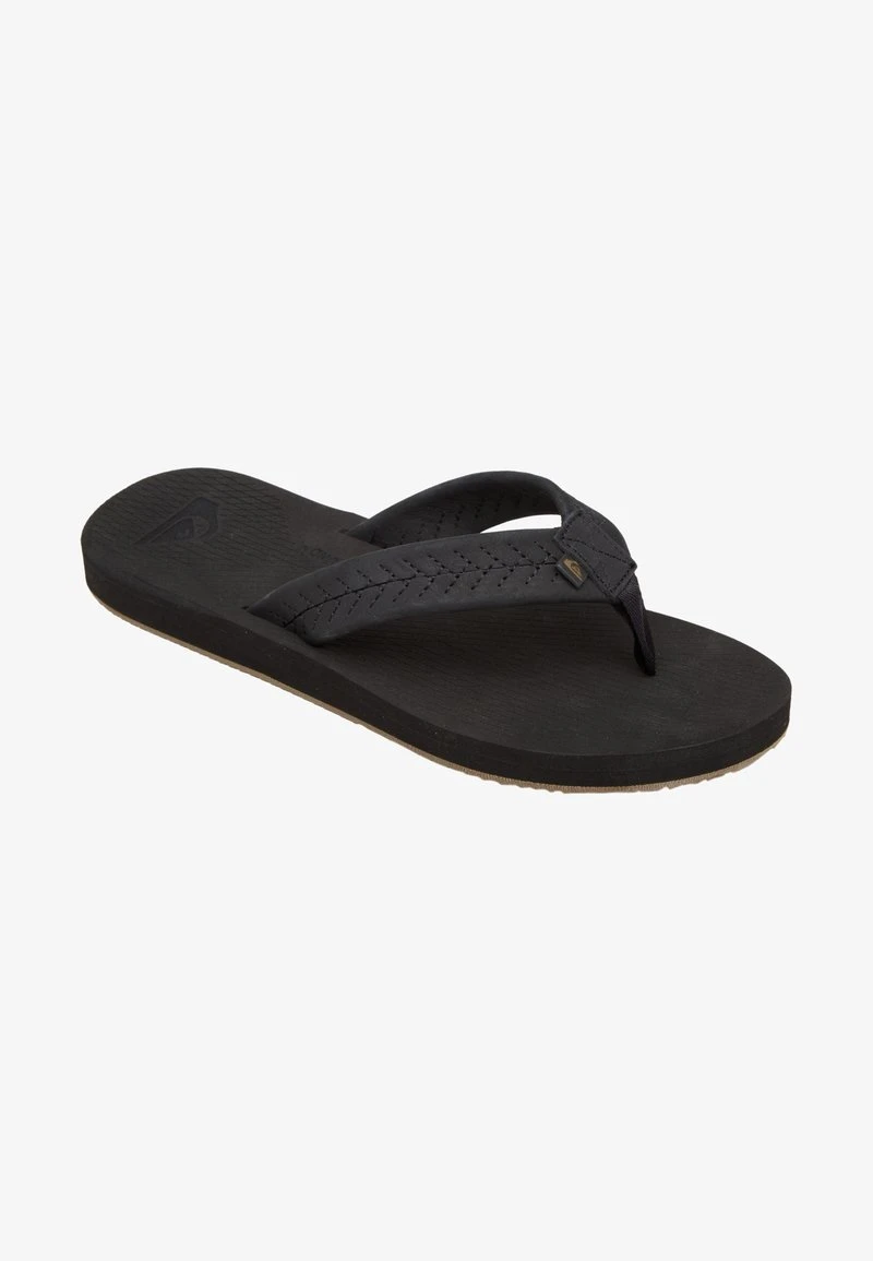 Quiksilver LEFT COASTA - Zehentrenner - Black/black/brown 1 Quiksilver LEFT COASTA - Zehentrenner - Black/black/brown